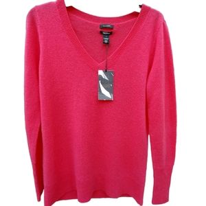 Halogen 100% cashmere nwt sweater bright pink sz S